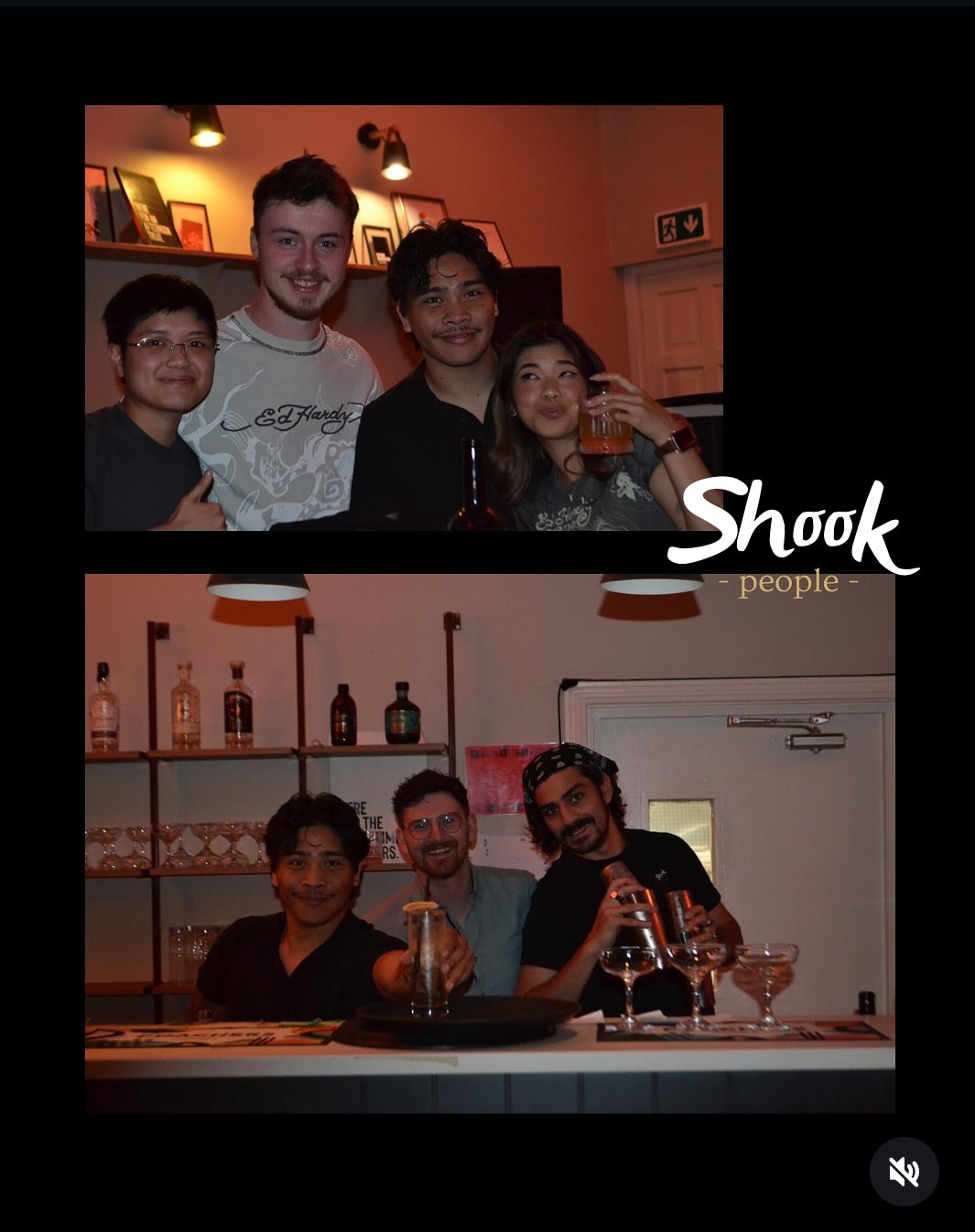 Guests and bartenders at the Shook Cocktails bar